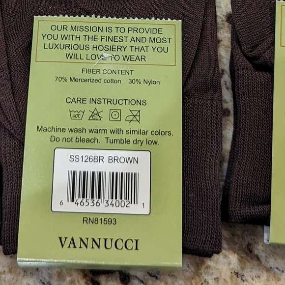 NWT Vannucci Couture Brown Imperial Cotton Dress socks 3 pairs -shoe size 4-8 - Picture 9 of 11